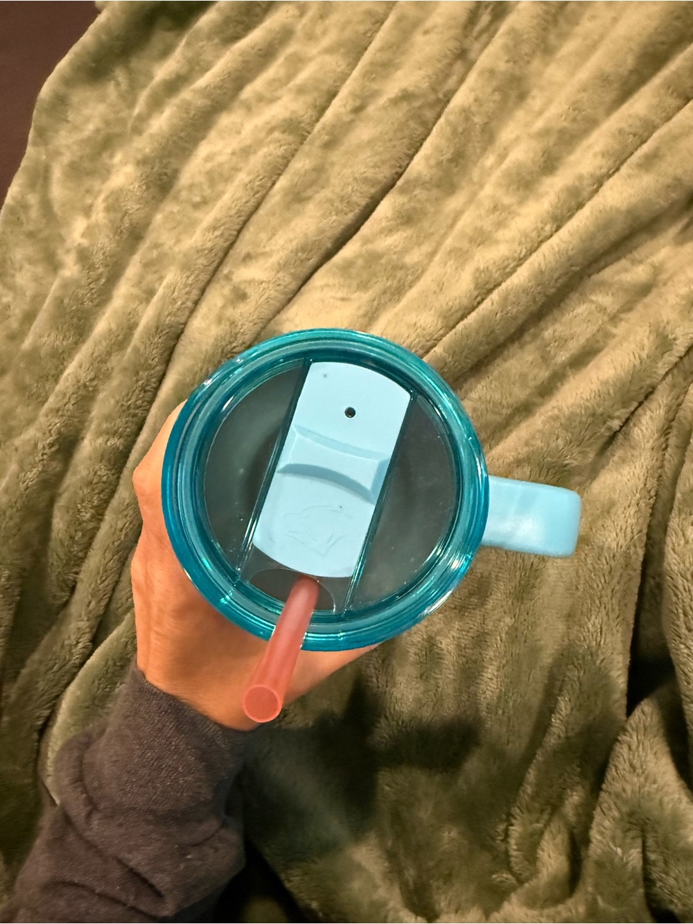 Buc-ee's 40oz Turquoise & Coral Leopard Print Travel Tumbler with Handle - Picture 3 of 7